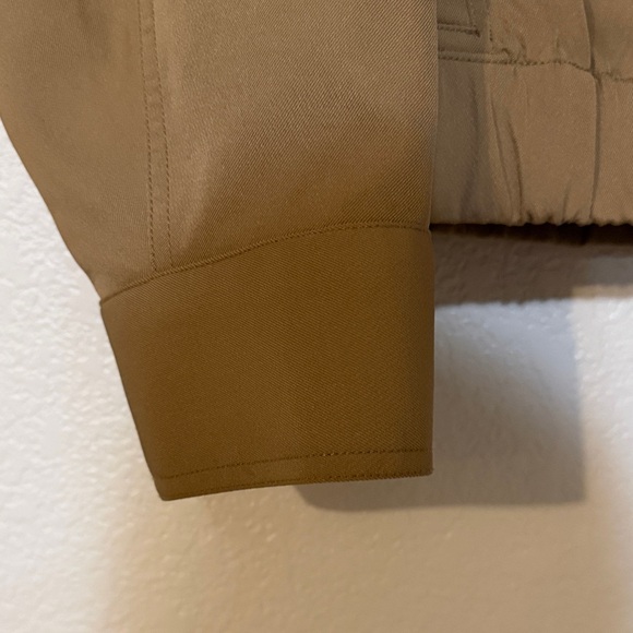 Ganni Tan Cropped Jacket with Wide Collar - Picture 2 of 6